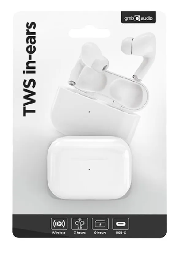 GEMBIRD TWS-03-W Gembird bluetooth V5.0 slusalice, TWS, white Slika 2