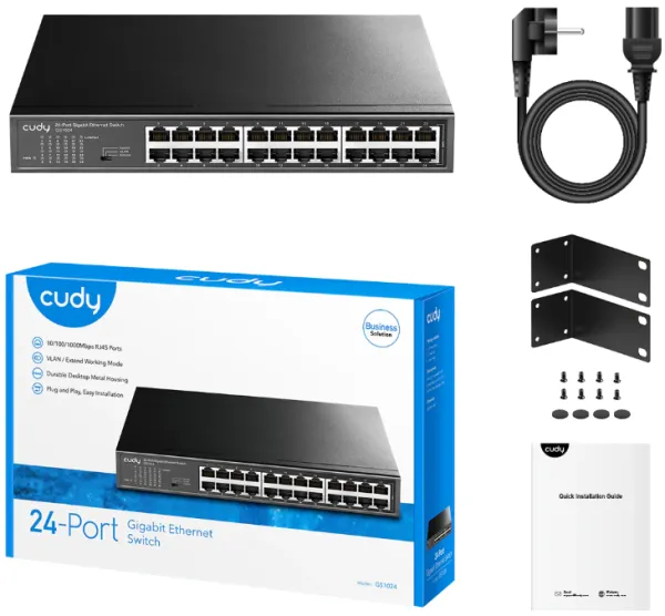 CUDY Cudy GS1024 24-Port 10/100/1000M Switch,24 x Gbit  RJ45 port, rackmount (alt. PFS3024-24) Slika 1