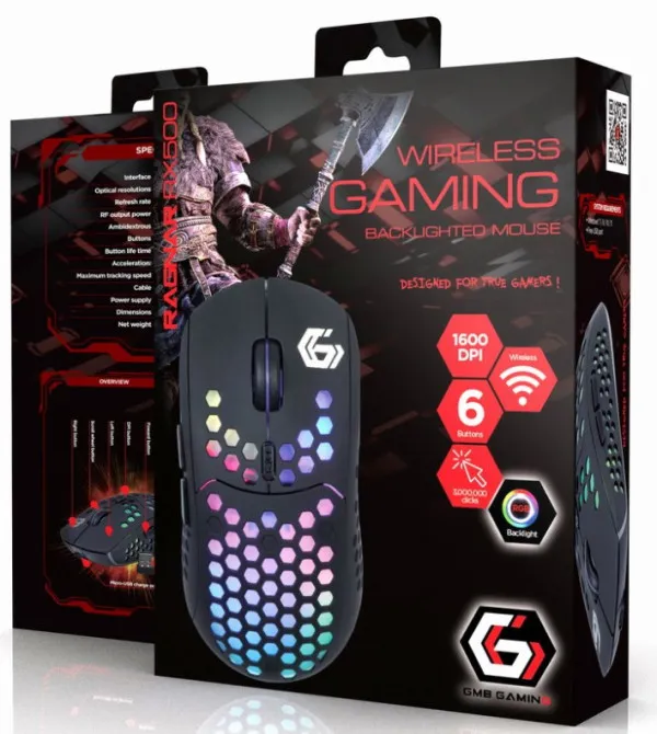 MUSG-RAGNAR-WRX500 Gembird Gejmerski bezicni mis LED illumination, Li-battery, 6-button 125mm Slika 3