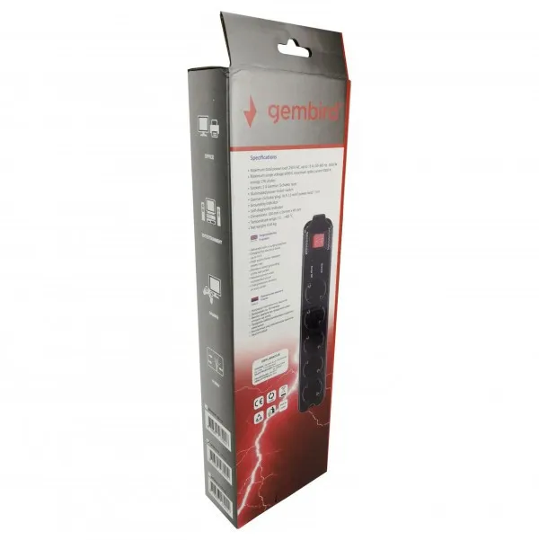 SPG5-C-15 (3G1.5) Gembird produzni kabl sa zastitom 5 uticnica 4.5m black Slika 3