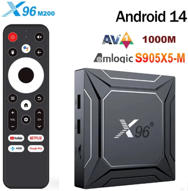 GEMBIRD GMB-X96 M200 4/64GB smart TV box S905X5M quad ARM G310V2, 2x4K 2.4&5G, 1000M, BT, Android 14 Slika 3