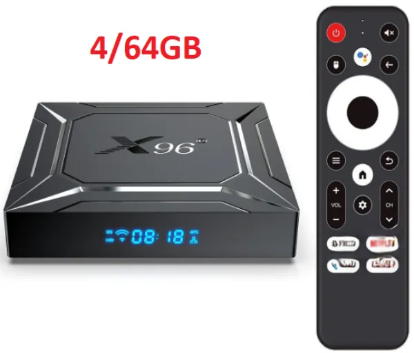 GEMBIRD GMB-X96 M200 4/64GB smart TV box S905X5M quad ARM G310V2, 2x4K 2.4&5G, 1000M, BT, Android 14 Slika 1