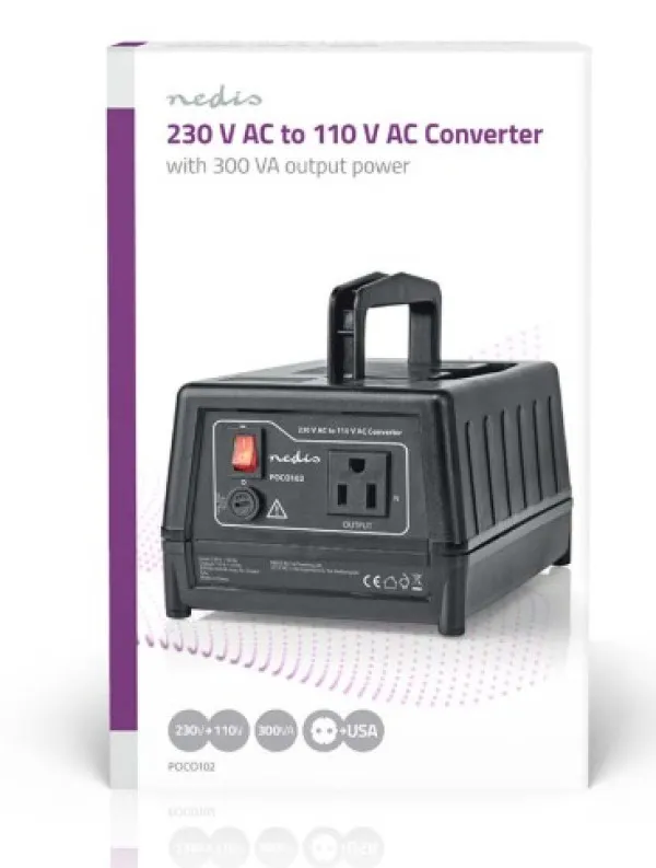 NEDIS POCO102 Konvertor snage, 230V AC 50Hz, 270W, Euro, Black Omogucava upotrebu opreme iz SAD u Evropi Slika 7