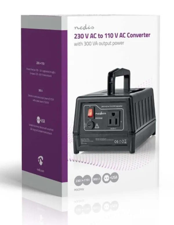 NEDIS POCO102 Konvertor snage, 230V AC 50Hz, 270W, Euro, Black Omogucava upotrebu opreme iz SAD u Evropi Slika 6