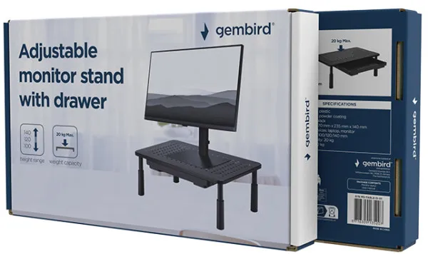 GEMBIRD MS-TABLE-D-01 Gembird Podesivo postolje sa fiokom ya monitor 370x235x140mm Slika 9