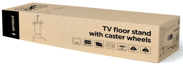 GEMBIRD TVS-100T-03 Gembird Mobilni sto sa tockicima, tilt, 60-100, crne boje Slika 1