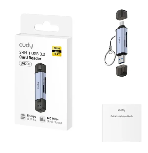 Cudy UH200 2-in-1 USB 3.0 Card Reader (alt.A-CM-COMBO9-06) Slika 10