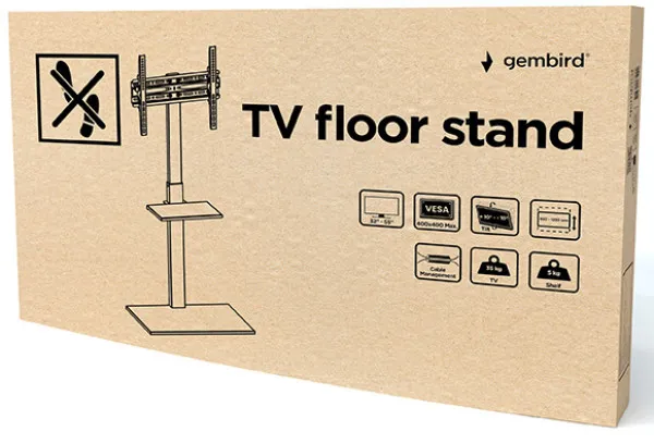 GEMBIRD TVS-55T-02 Gembird Mobilni sto sa tockicima, tilt, 32-55, crne boje Slika 8