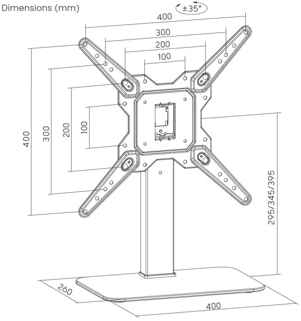GEMBIRD TVS-D55S-01 Gembird TV sto, 23-55, crne boje Slika 4