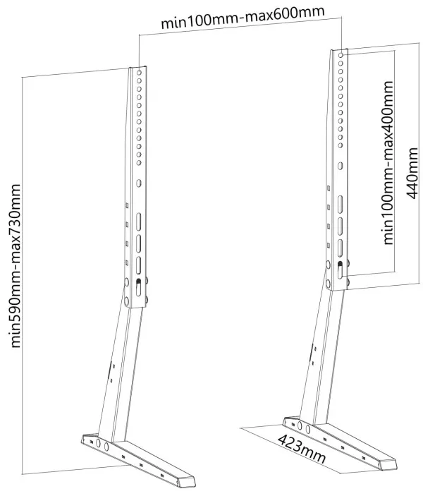 GEMBIRD TVS-D70F-01 Gembird stoni TV stalak, VESA 37-70, crne boje Slika 7