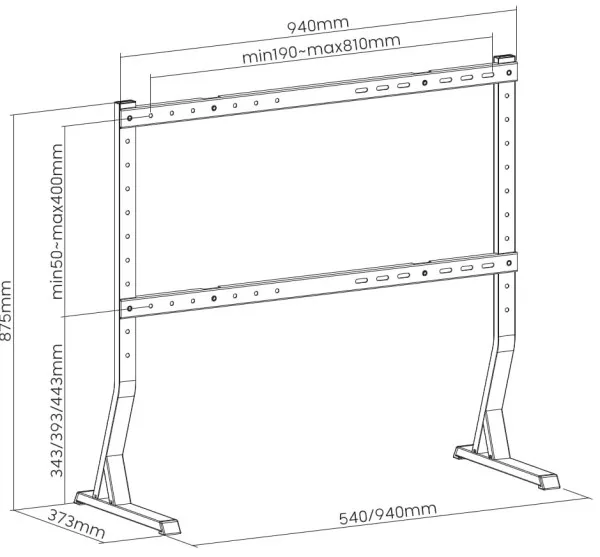 GEMBIRD TVS-D90F-01 Gembird stoni TV stalak, VESA 45-90, crne boje Slika 3