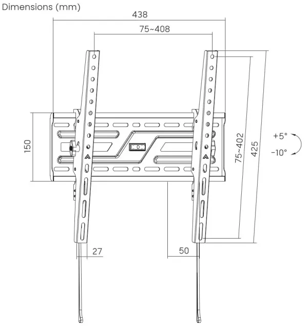 GEMBIRD WM-75T-04 Gembird TV nosac VESA max 40x60cm, tilt 37-75 max.75kg Slika 5