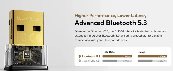 Cudy BU530 Bluetooth 5.3, Nano USB Adapter (alt.BTD-MINI) Slika 3