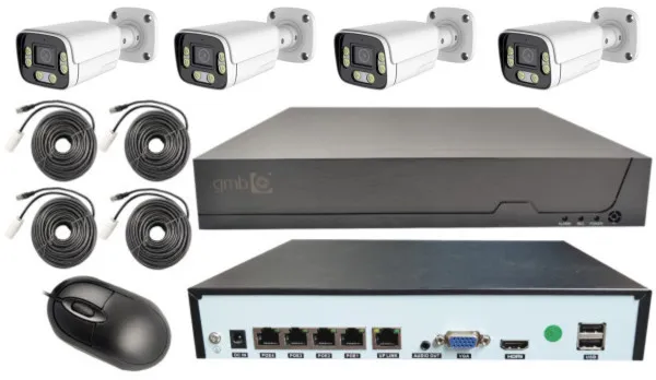 GEMBIRD CAM-IP5MP-POEKIThi4W HI EASY GMB kamera 5 mpix set full color IP 4 kamere POE NVR sa mikr Slika 5