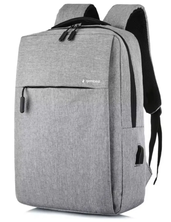 NCC-15-KLB011 Gembird Ranac poslovni Sivi za laptop 15,6inc 41x28x12cm USB konektor, 420g Slika 10