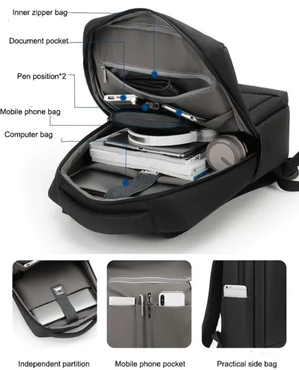 NCC-15-KLB021 Gembird Ranac za laptop 15,6inc 45x28x15cm USB konektor, 600g Slika 9