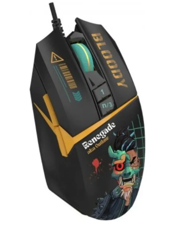 A4 TECH A4-W63 MAX RGB Renegade A4Tech Bloody RGB Gejmerski opticki mis, 2000Hz/100-12.000 Dpi, USB 129mm Slika 4