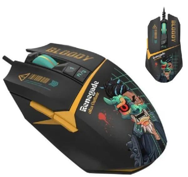 A4 TECH A4-W63 MAX RGB Renegade A4Tech Bloody RGB Gejmerski opticki mis, 2000Hz/100-12.000 Dpi, USB 129mm Slika 2