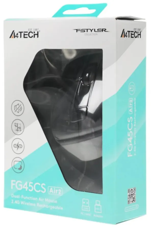 A4 TECH A4-FG45CS AIR2 A4Tech Fstyler bezicni opticki mis 2.4Ghz, 125Hz/1000-2000Dpi, 108mm, USB+Type-C Slika 2
