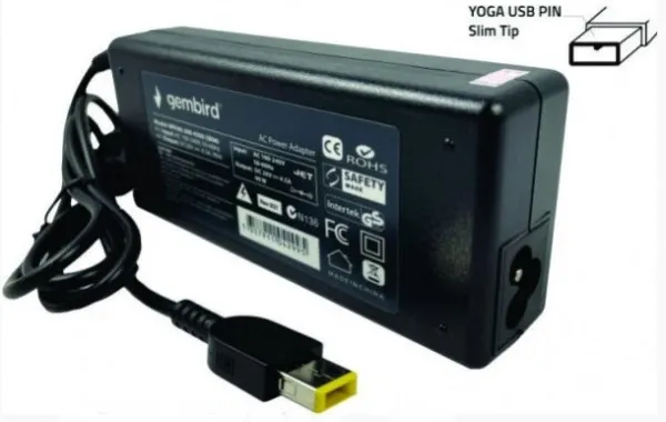 NPA90-200-4500 (IB08) Gembird punjac za laptop 90W-20V-4.5A, USB Yellow PIN Slika 2