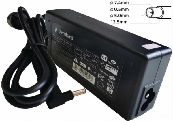NPA90-195-4620 (DE10) Gembird punjac za laptop 90W-19.5V-4.62A, 7.4x5.0mm black PIN Slika 4