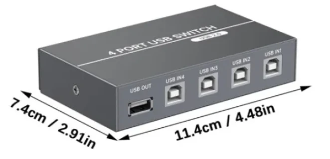 USB 4porz switch 2.0 Hi-Speed KT-USW4 Slika 2