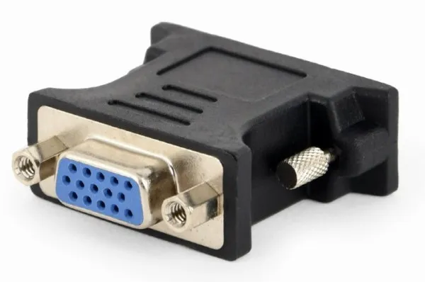A-DVI-VGA-BK Gembird Adapter DVI-I 24+5-pin male to VGA 15-pin HD (3 rows) female, black DVI-I Slika 1