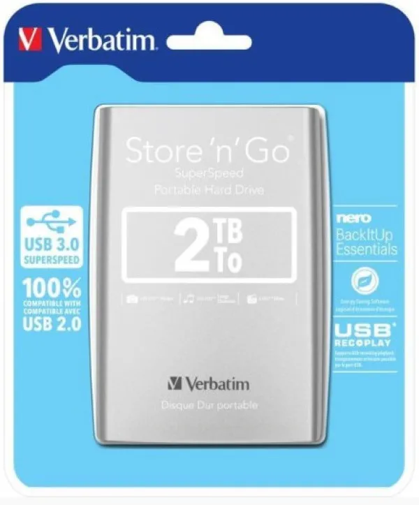 Verbatim EHV53189 SILVER 2TB, 2.5inc, Eksterni hard disk  USB 3.0 Slika 7