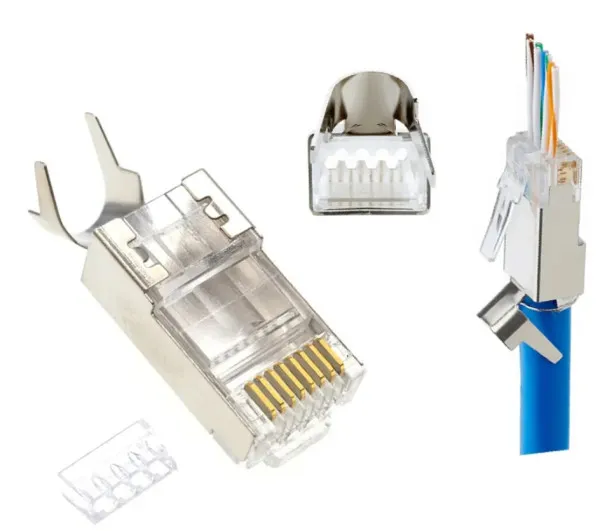 LC-PTF7-01/100 Gembird Zasticeni modularni CAT7 prolazni utikac 15u pozlacen, FTP, SFTP, 100 kom. Slika 3