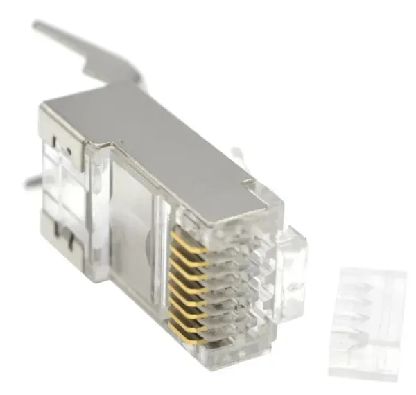 LC-PTF7-01/100 Gembird Zasticeni modularni CAT7 prolazni utikac 15u pozlacen, FTP, SFTP, 100 kom. Slika 2