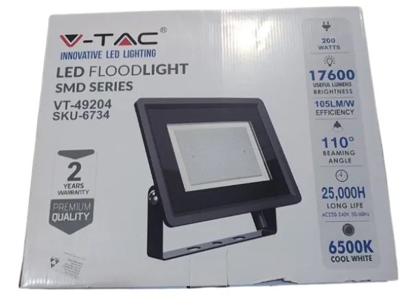 V-TAC LED REFLEKTOR 200W SMD 6500K 17600Lm, 400x33x333mm, 3KG, VT6734 Slika 2