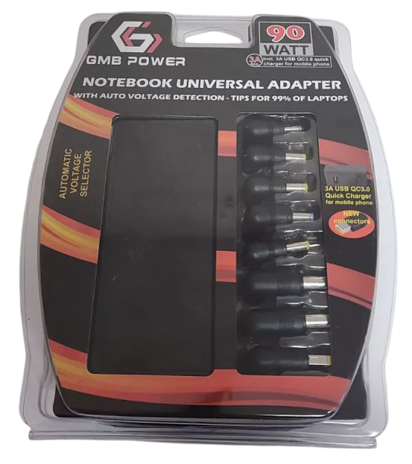 NPA-AC5D **Gembird univerzalni laptop punjac AC 90W + QC3.0 mob.brzi punjac 3A, auto voltage (1253) Slika 6