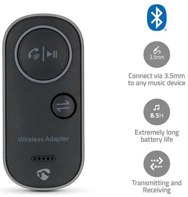 NEDIS BTTC2500BK Bluetooth Transmitter Receiver Audio, video, input: USB-C Female, output:3.5mm Black Slika 10