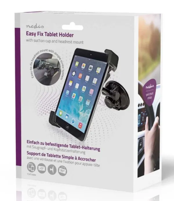 NEDIS TCMT300BK Podesivi nosac za tablet u automobilu, max 12inca, za prozor i naslon za glavu u vozilu Slika 10