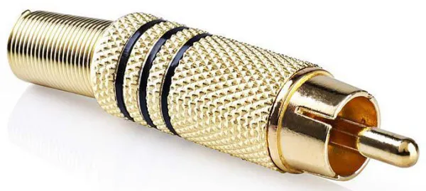 NEDIS CAGP24900BK, RCA konektor, Ravni, Muški, Pozlaceni, Lemljeni, Preènik ulaza: 7,0 mm,Metal 1kom Slika 3