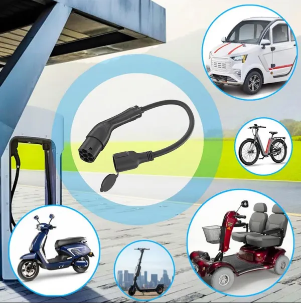 EV-T2MACF-3.7KW-0.5M Gembird Adapter kabl Tip 2 (muški) na Šuko (ženski), 3,7 kW, 0,5 m Slika 2