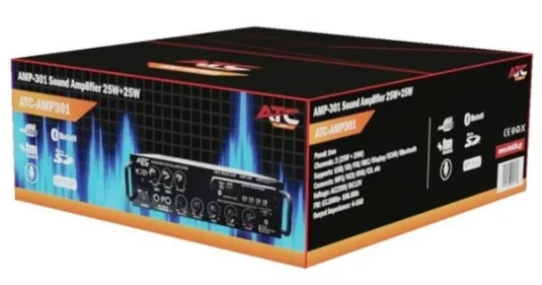 Audio pojacalo ATC AMP-301 2x25W, USB/SD/FM/MIC/Display/ECHO/Bluetooth, FM: 87.5MHz-108.5MHz, 4-16om Slika 3