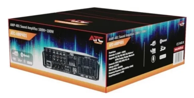 Audio pojacalo ATC AMP-401 2x100W, USB/SD/FM/MIC/EQ/Balance/ECHO/Deplay/Display/Bluetooth, 4-16 oma Slika 2