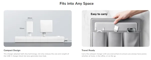 Cudy CH40_EU Brzi punjac za telefone,laptopove I tablete PD+PPS+QC, 2× USB-C , 40W Slika 3