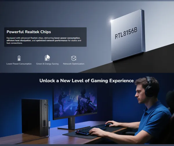 Cudy UE25C, USB-C adapter za Ethernet od 2.5 Gbps, 10/100/1000/2500 Mbps Slika 3