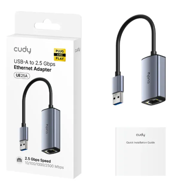 Cudy UE25A, USB-A adapter za Ethernet od 2.5 Gbps , 10/100/1000/2500 Mbps Slika 4
