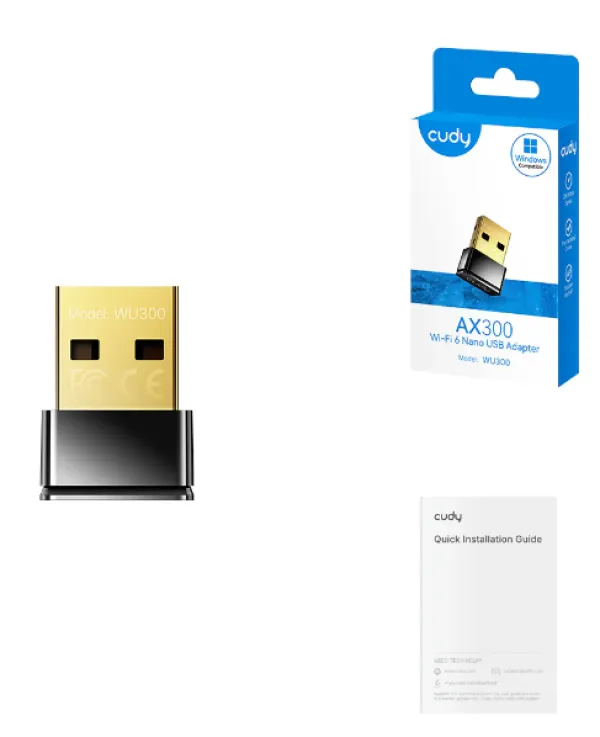 Cudy WU300, AX300 Wi-Fi 6 Nano USB adapter, 2.4 GHz, 286 Mbps Slika 3
