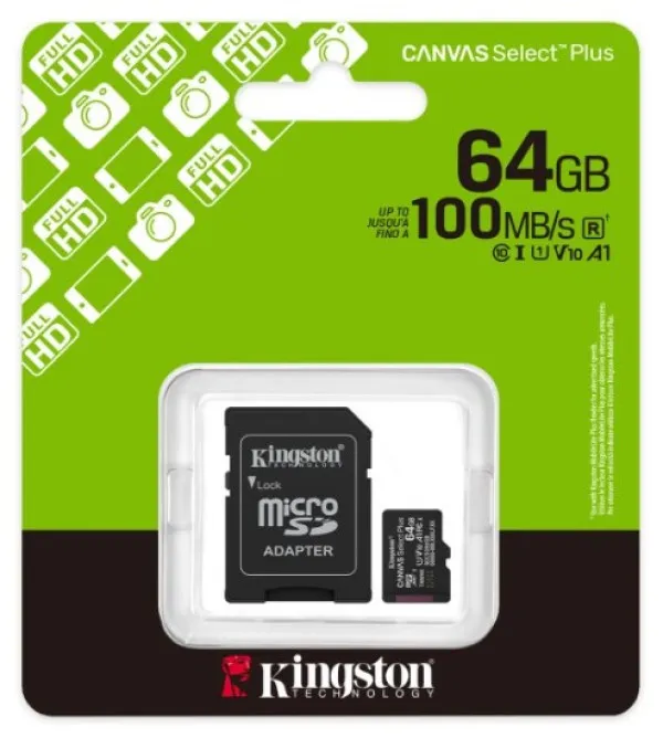 KINGSTON Memorijska kartica U1 V10 SDXC 64GB Canvas Select Plus G3 150R SDCS3/64GB + adapter Slika 3