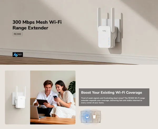 Cudy RE300, N300 Mesh Wi-Fi Range Extender,2.4 GHz Wi-Fi Speed, 300 Mbps Slika 6