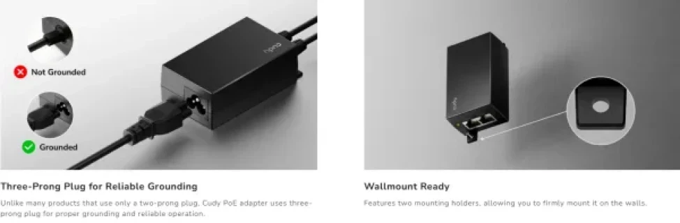 Cudy POE48-18W,Gigabitni pasivni PoE adapter,10/100/1000 Mbps Slika 2