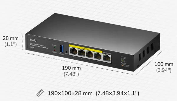 Cudy C200P, 2-in-1 Gigabit VPN Router/ AP Controller with 4 PoE+ Ports, 55W Slika 8