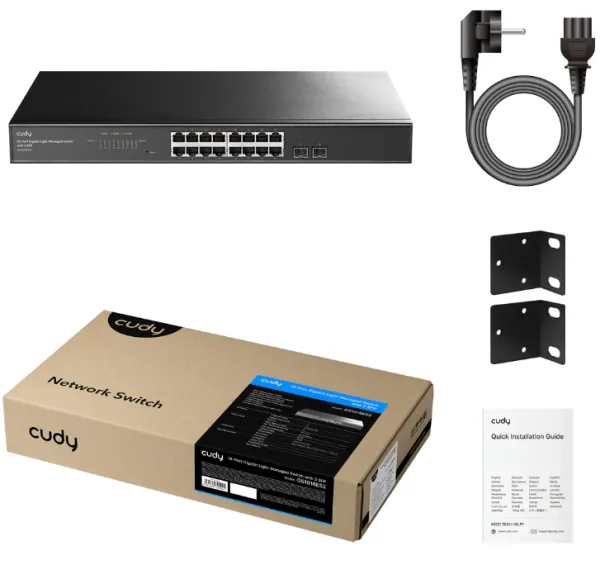 Cudy GS1016ES2,16-Port Gigabit Light-Managed Switch with 2 SFP,10/100/1000 Mbps Slika 2