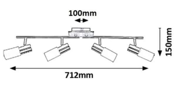 Rabalux Logan spot E14 4x40W hrom, plafonska rasveta sa 4 svetla Slika 2