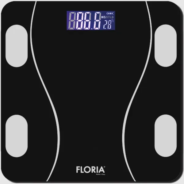 Zilan ZLN8962 Pametna vaga do 180 kg LED, Bluetooth,Crna,Kaljeno staklo Slika 2