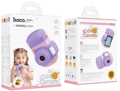 Hoco Decija kamera DV201 Pink 2 IPS LCD, 32 MPx, FullHD, miD,47g,USB-C Slika 4